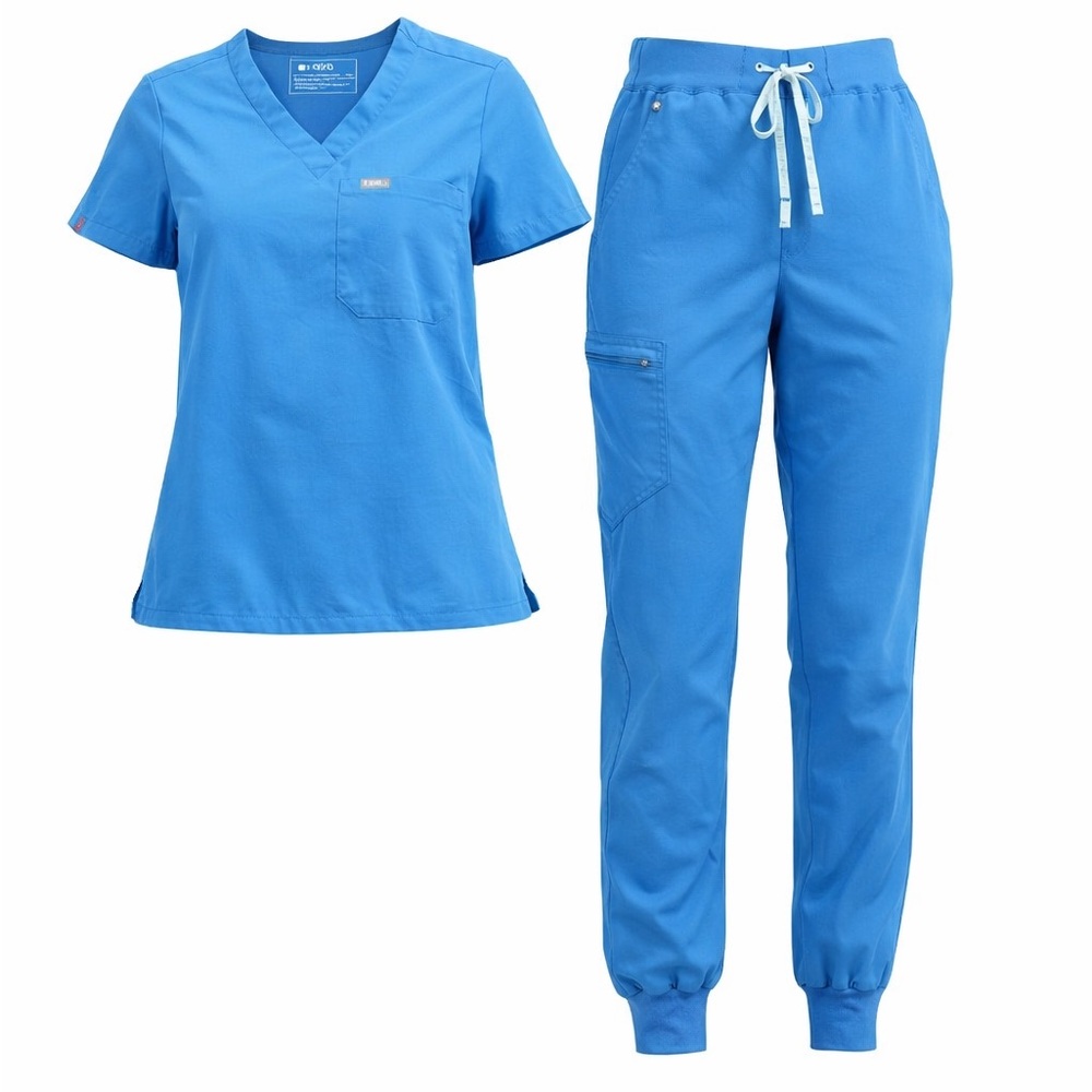 FIGS Catarina Zamora Jogger Scrub Set Women XS Caribbean Blue